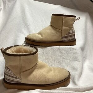 UGG Cream and Brown Ankle Boots
